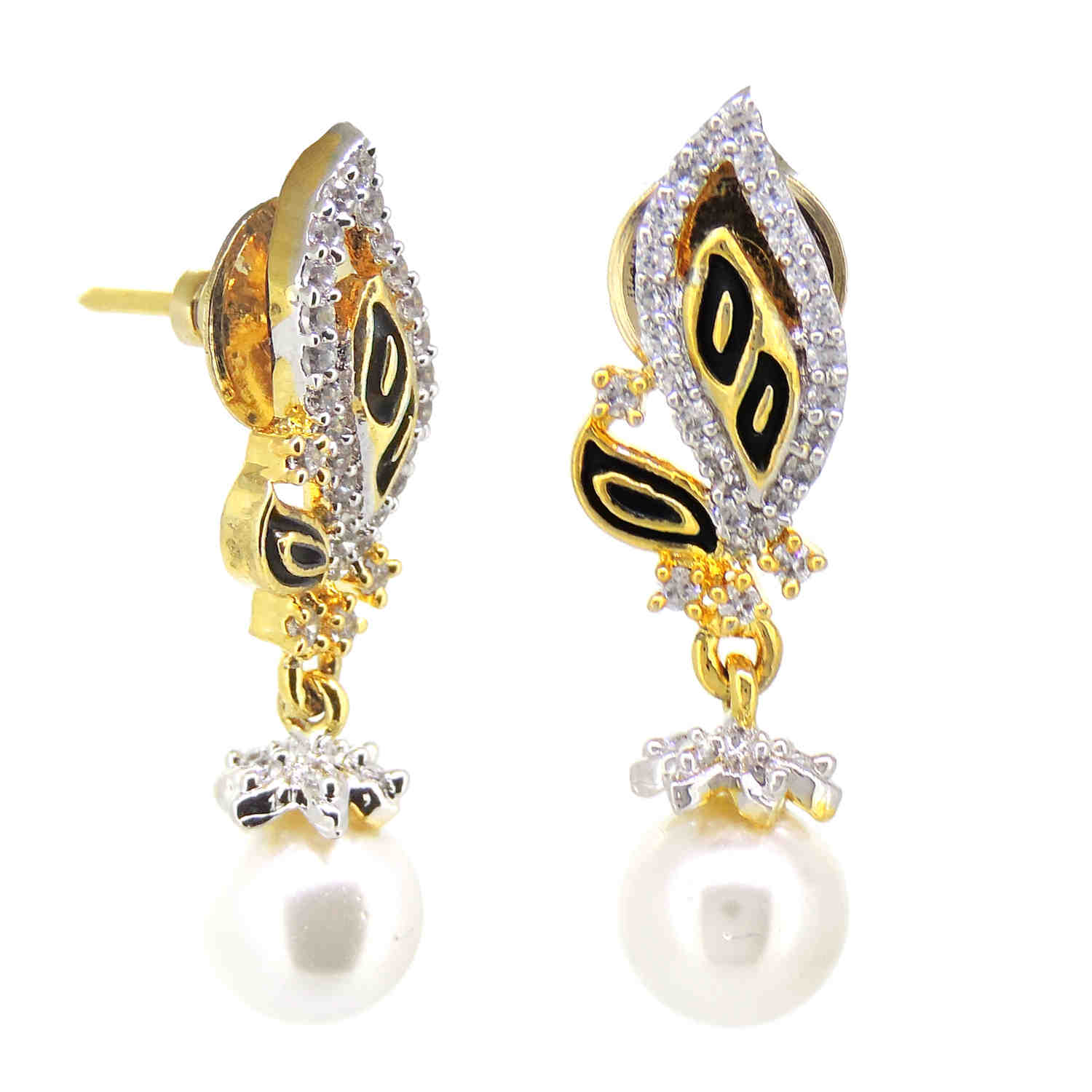 Floral Enamelled Designer Pendant Set