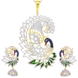 Peacock Two Tone Traditional Pendant Set