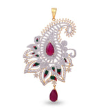 Floral Enamelled Traditional Pendant Set