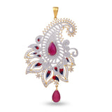 Floral Enamelled Traditional Pendant Set