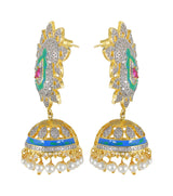 Traditional Enamelled International Diamonds Designer Pendant Set