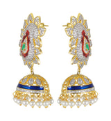 Traditional Enamelled International Diamonds Designer Pendant Set