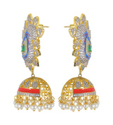 Traditional Enamelled International Diamonds Designer Pendant Set