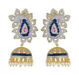 Traditional Enamelled International Diamonds Designer Pendant Set