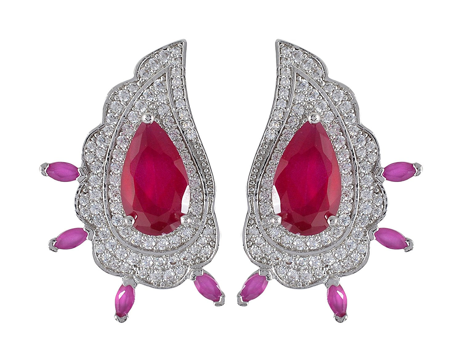 Traditional Colored Stones International Diamonds Designer Pendant Set