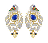 Peacock Enamelled International Diamonds Designer Pendant Set