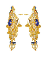 Peacock Enamelled International Diamonds Designer Pendant Set