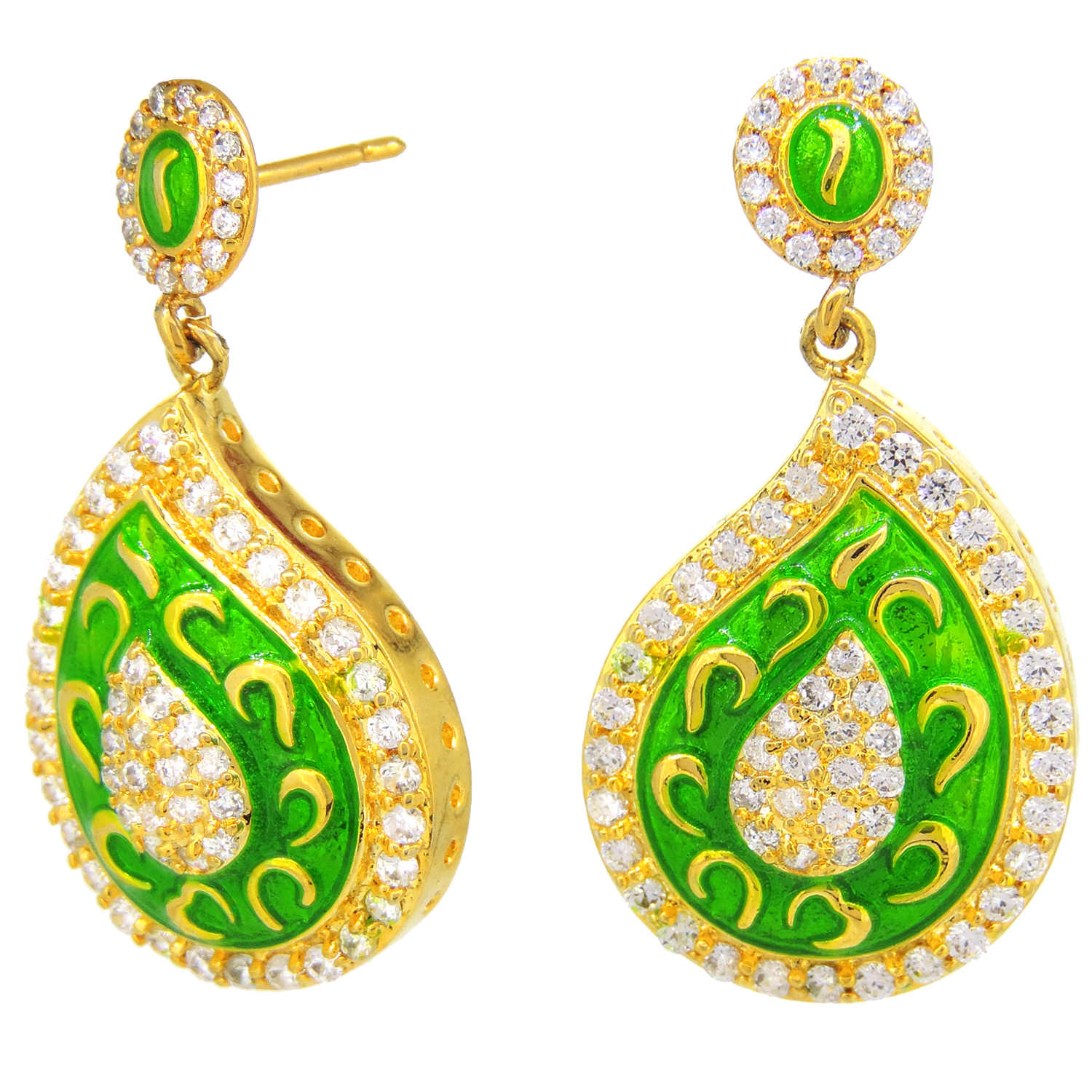 Traditional Enamelled Designer Pendant Set