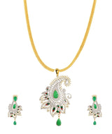 Floral Enamelled Designer Pendant Set