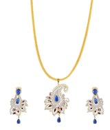 Floral Enamelled Designer Pendant Set