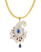 Floral Enamelled Designer Pendant Set