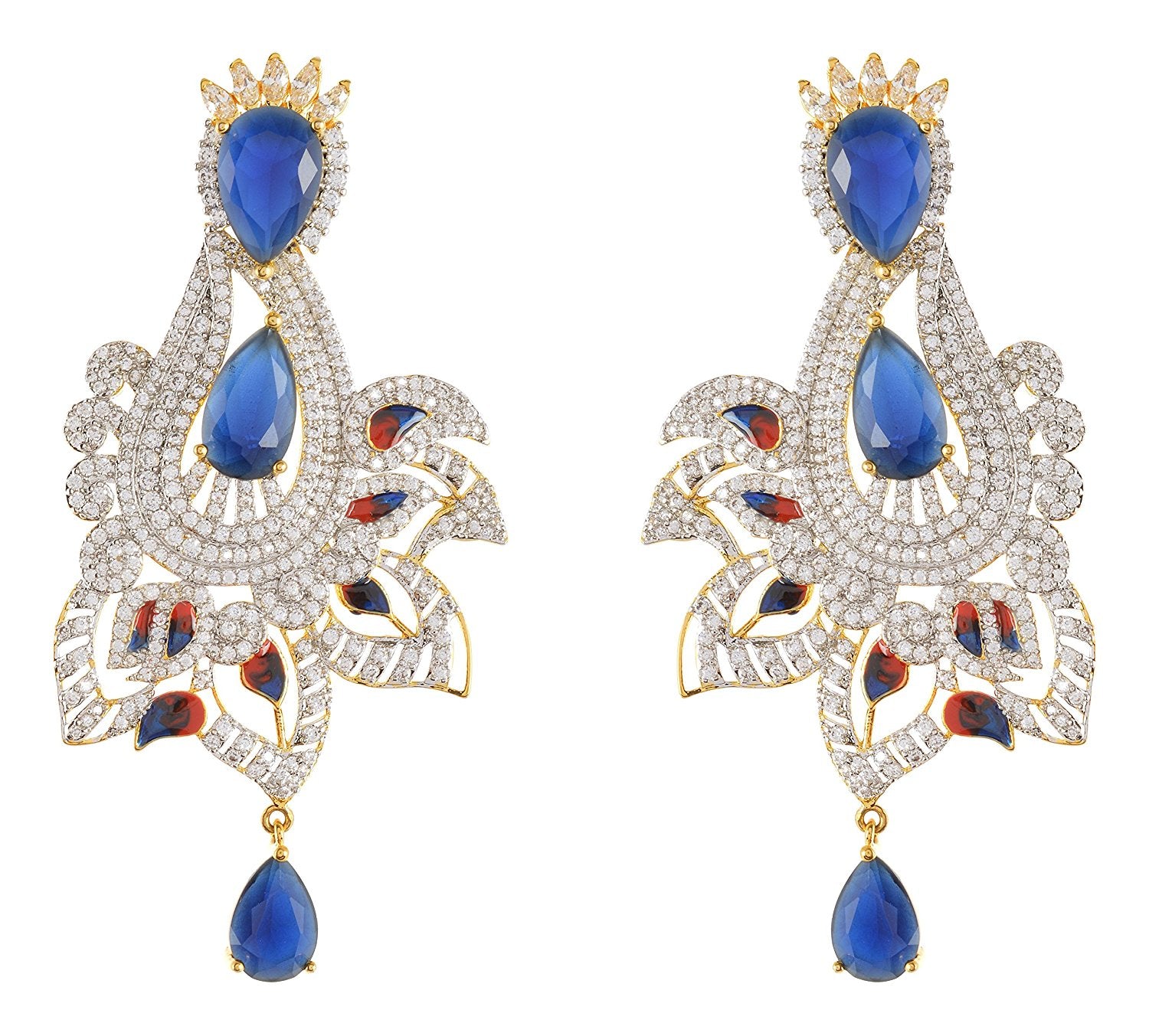 Floral Enamelled Designer Pendant Set