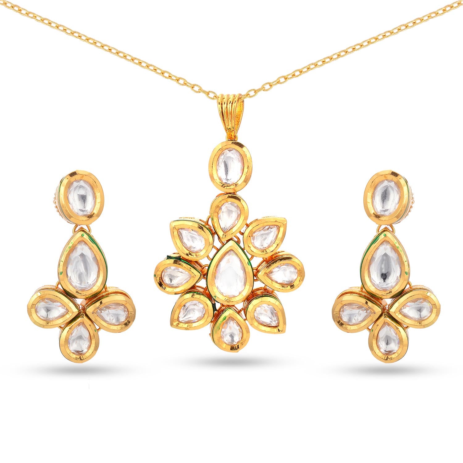 Traditional Kundan Meena Traditional Pendant Set