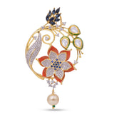 Floral Enamelled Designer Pendant Set