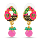 Floral Enamelled Traditional Pendant Set