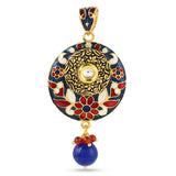 Floral Enamelled Traditional Pendant Set