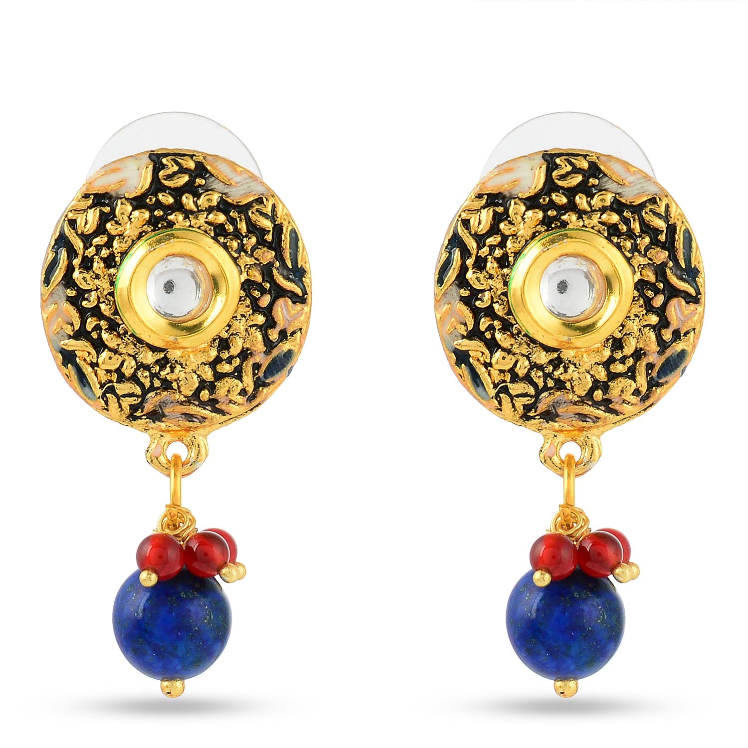 Floral Enamelled Traditional Pendant Set