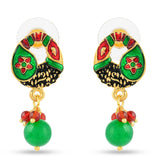 Floral Enamelled Traditional Pendant Set