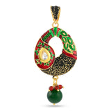 Floral Enamelled Traditional Pendant Set
