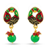 Floral Enamelled Traditional Pendant Set