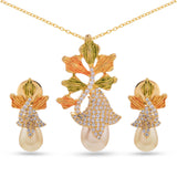 Floral Antique Designer Pendant Set