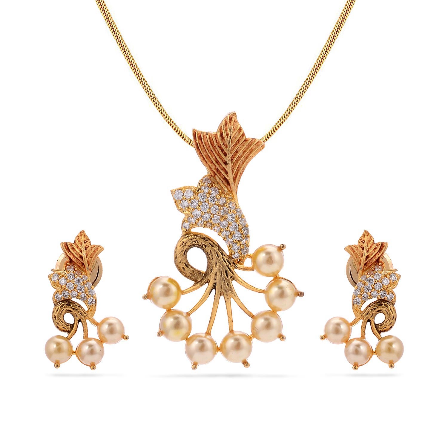 Floral Antique Designer Daily Wear Pendant Set