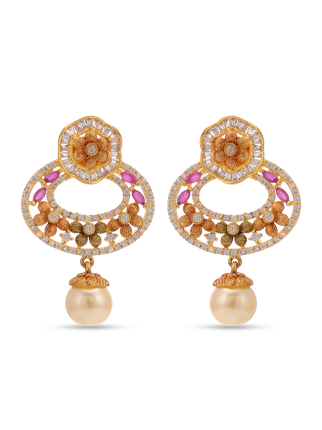 Floral Oxidised Designer Antique Pendant Set