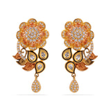 Wedding Wear Designer Beige Stones Floral Antique Pendant Set