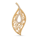 Filigree and American Diamonds Designer Gold Plated Pendant Set