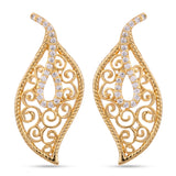Filigree and American Diamonds Designer Gold Plated Pendant Set