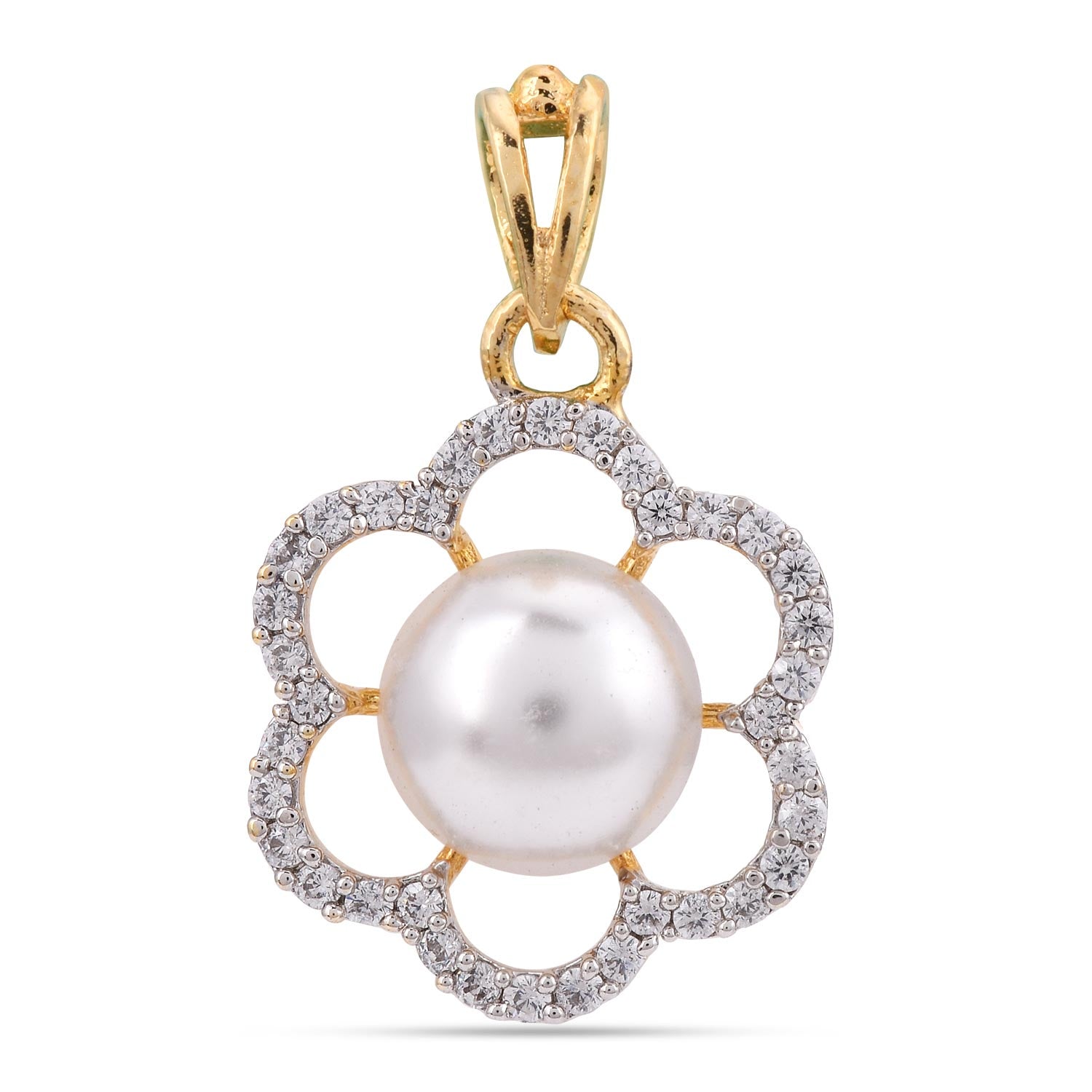 Modern Pearl and American Diamonds Workwear Pendant Set