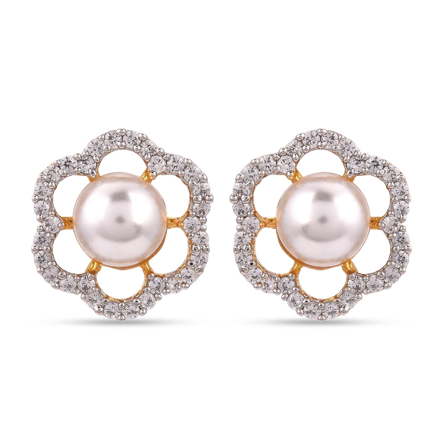 Modern Pearl and American Diamonds Workwear Pendant Set