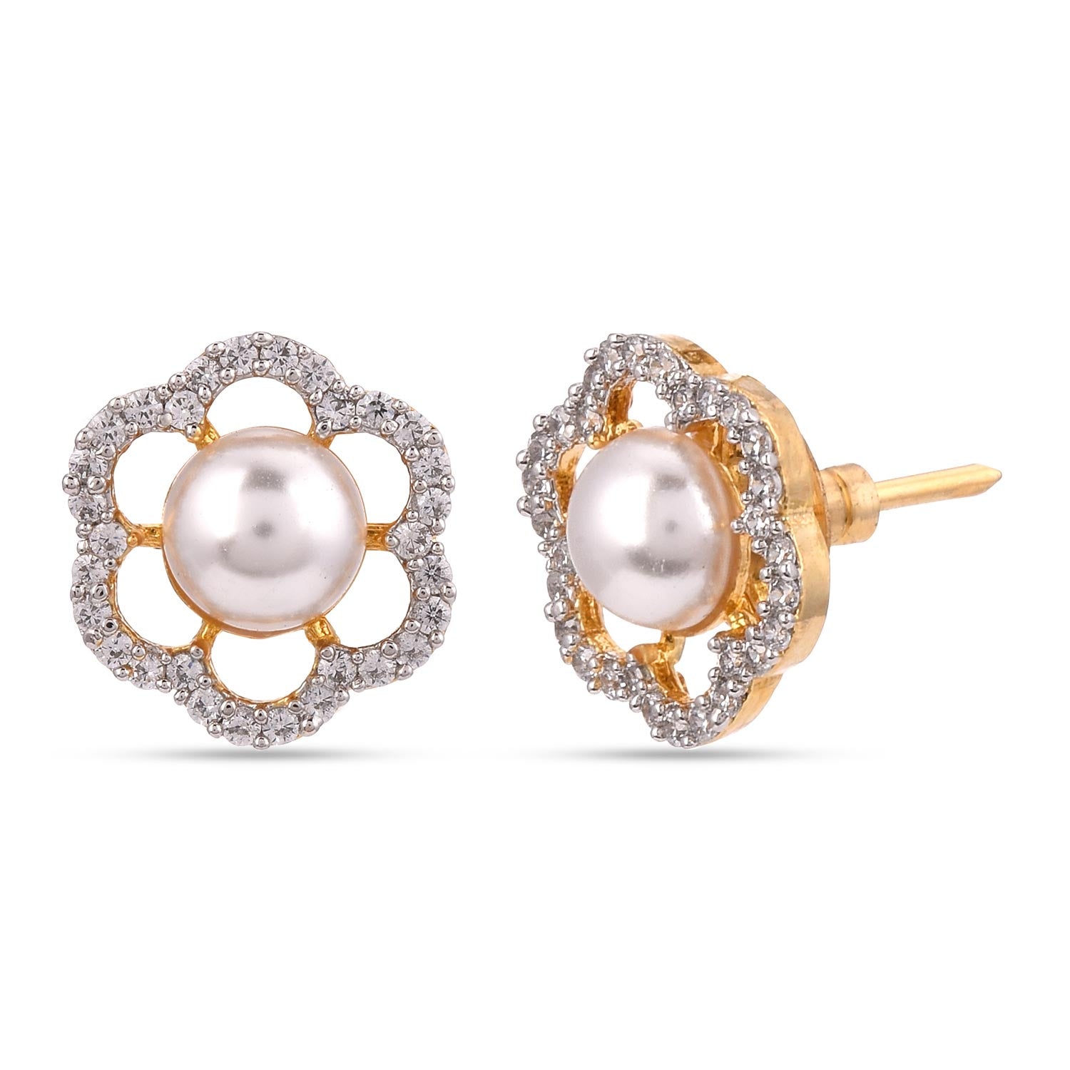 Modern Pearl and American Diamonds Workwear Pendant Set