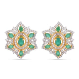 Designer Green Colored Stones American Diamonds Pendant Set