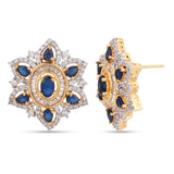 Designer Blue Colored Stones American Diamonds Pendant Set