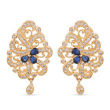 Traditional Gold Plated Colored Stones and Diamonds Pendant Set