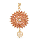 Floral Modern Colored Stone Designer Pendant Set