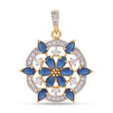 Floral Colored Stones Designer Pendant Set