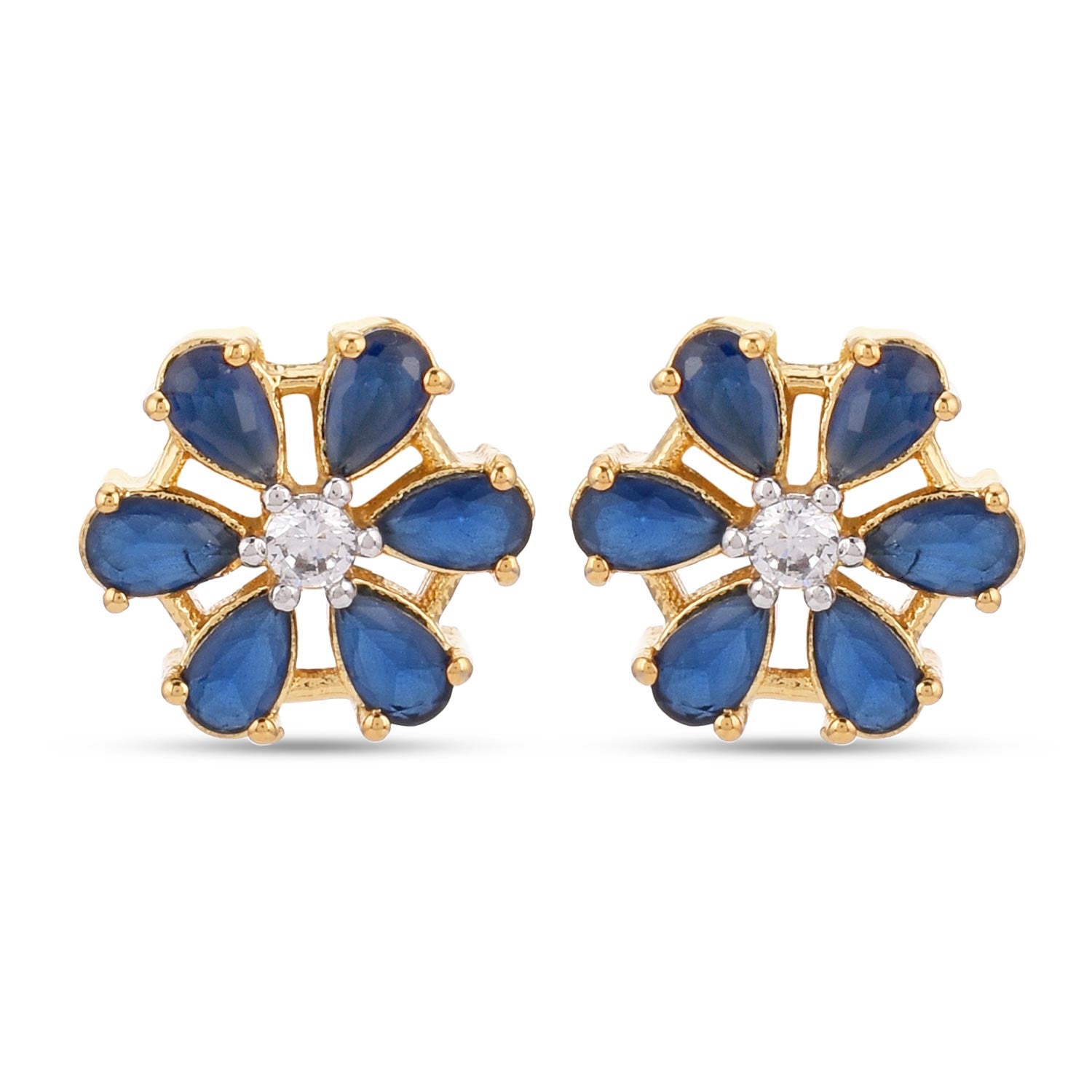 Floral Colored Stones Designer Pendant Set