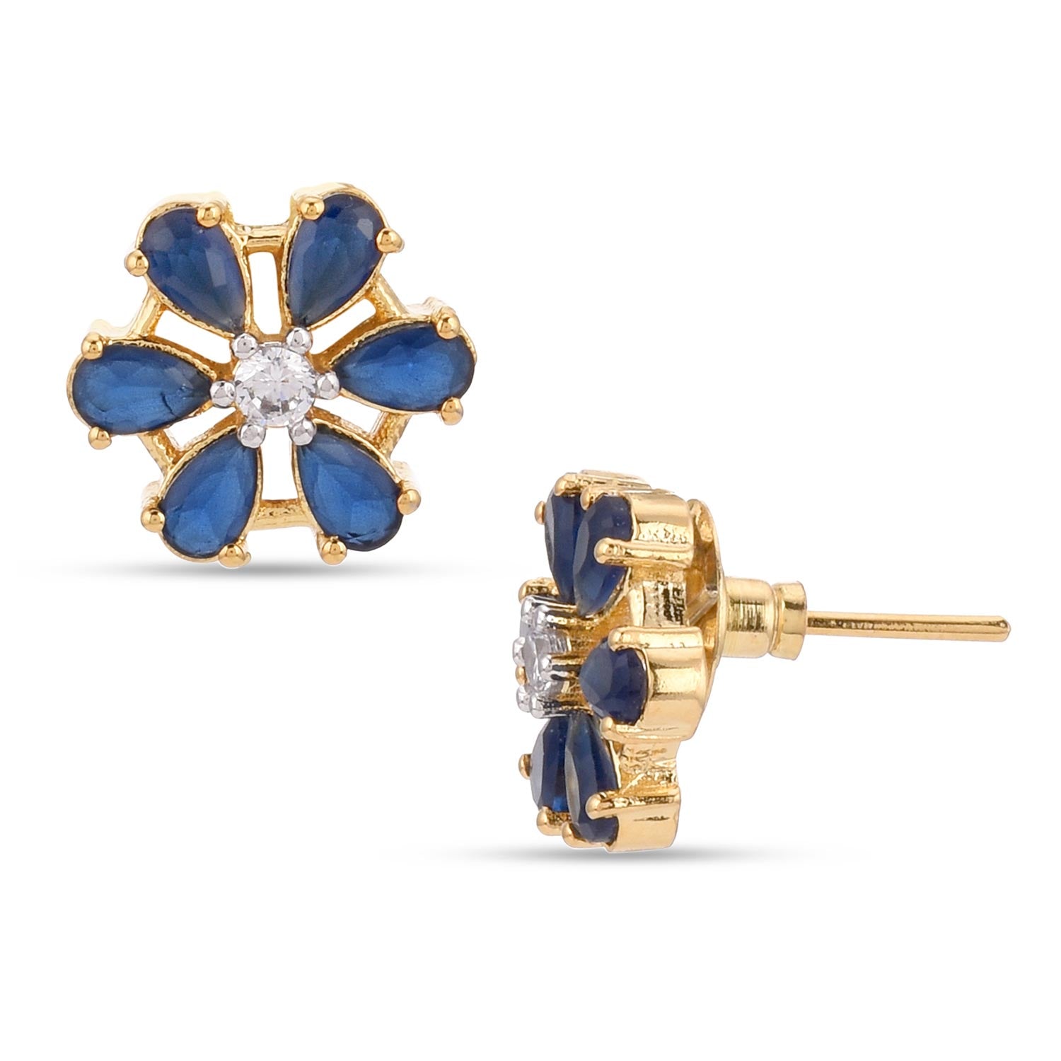 Floral Colored Stones Designer Pendant Set