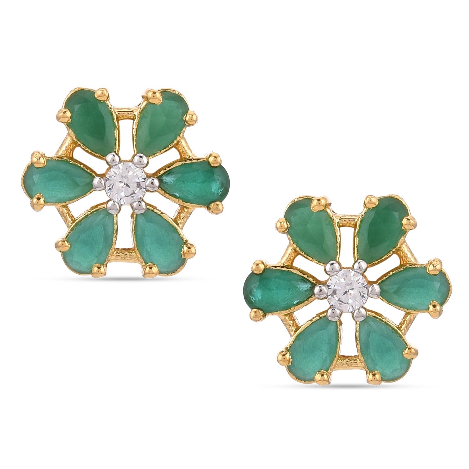 Floral Colored Stones Designer Pendant Set