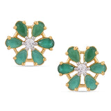 Floral Colored Stones Designer Pendant Set