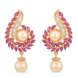 Floral Pearls and Colored Stones Designer Pendant Set