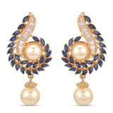 Floral Pearls and Colored Stones Designer Pendant Set