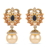 Floral Antique Designer Blue Stones Pendant set