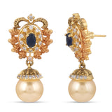 Floral Antique Designer Blue Stones Pendant set