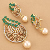 Floral Antique Green Designer Pendant Set