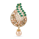 Floral Antique Green Designer Pendant Set