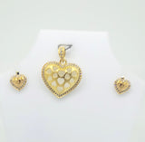 Heart Design Love Gold Plated Pendant Set