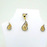 Contemporary Office Wear Two Tone Plated Pendant Set